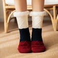 thumbnail image 4 of WREESH Women Fashion Christmas Stockings Long Socks Running Socks Winter Christmas Printing Thicken Warm Non-Slip Combed Tube Socks Floor Middle Black, 4 of 6