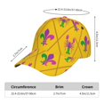 thumbnail image 3 of Yiaed Mardi Gras Crayfish and Fleur de lis Print Cap Adjustable Size for Running Workouts and Outdoor Activities All Seasons, 3 of 5