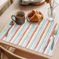 thumbnail image 3 of Abstract Orange, Placemats Set of 4, Geometric Striped Ombre Green Washable Wipeable Table Mats for Dining Tables, Indoor Outdoor Kitchen Place Mats for Holiday Party Table Decor, 3 of 9