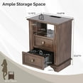 thumbnail image 6 of UBesGoo Nightstand with Charging Station for Bedroom,Side Table with 2-Drawer, Brown, 6 of 10