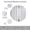 thumbnail image 3 of White Full Blackout Window Curtains for Bedroom Noise Reducing Room Darkening Thermal Insulated Drapes Heavy Linen Texture 8 Grommets Top for Living Room with White Liner, 52" x 54", 2 Panels, 3 of 10