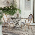 thumbnail image 3 of Flash Furniture Lourdes Indoor/Outdoor French Bistro Stack Chair with Arms White/Gray/Natural 2/Pack, 3 of 17