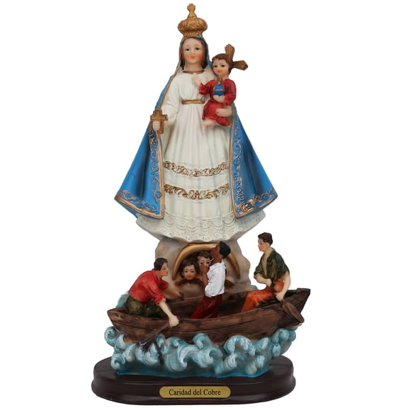Virgen Caridad Del Cobre 12" Nuestra Señora Caridad Del Cobre Our Lady Of Charity , Resin Religious Home Decor Figure