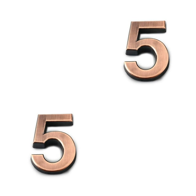 yingyy House Numbers for Outside Household Exquisite Small Door Number Sturdy Electroplating for Home Hotel Apartment Doors Use Number 5 2Set