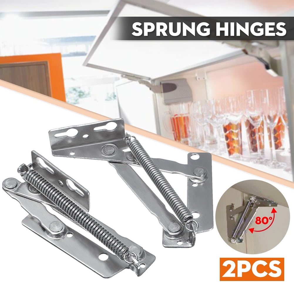 1 Set 80 Degree Sprung Hinges for Upper Door Lift Code Kitchen Cabinet Support