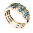 thumbnail image 2 of 0.3 ct Brilliant Round Cut Simulated Turquoise 18K White/Rose/Yellow Gold Stackable Band SZ 5, 2 of 6