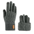 thumbnail image 3 of qolati Winter Gloves for Women Fleece Lined Gloves for Cold Weather Thermal Warm Fuzzy Sherpa Touchscreen Gloves for Christmas Outdoor Dark Gray Free Size, 3 of 4