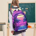 thumbnail image 7 of FORMRS Unisex School Backpack 17" Student Travel Bag with Laptop Compartment, Purple Digital Art, 7 of 7