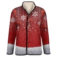 thumbnail image 5 of Women's Christmas Print High-Neck Padded Long Sleeve Button-Up Cotton Coat for Winter Holiday Fashion and Warm Outerwear,Multicolor,XL, 5 of 5