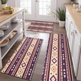 thumbnail image 2 of Teal Triangular and Diamond Shaped Geometric Boho Kitchen Rugs Sets Of 3,Kitchen Runner Rugs Non Skid Washable,Decorative Kitchen Floor Mats for Kitchen,Sink,Laundry,17"x30"+ 17"x47" + 17"x59", 2 of 6