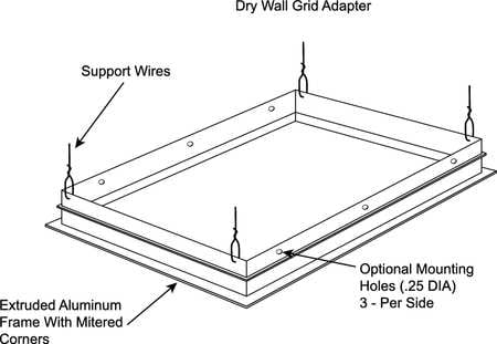 Photo 1 of Acuity Lithonia DGA24 F/2x4ft Troffer Drywall Grid Adapter Kit