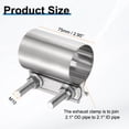 thumbnail image 2 of 4pcs Exhaust Clamp 2.1" Stainless Steel Lap Joint Band Clamp Exhaust Pipes Connection with M10 Screws for Car Muffler Elbow Pipes, 2 of 7
