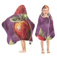 thumbnail image 2 of Purple and Apple Hooded Beach Towel Kids Bath Towels Quick Dry for Pool Swiming 50" x 23.5" Microfiber Soft Bathrobe, 2 of 7