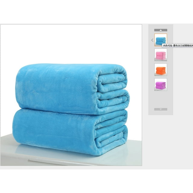 50x70CM Mini Super Soft Warm Solid Warm Micro Plush Fleece Blanket Rug Sofa