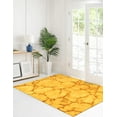 thumbnail image 3 of Handmade Wool Gold Contemporary Abstract Dip Dyed Rug, Made in India, 3 of 5