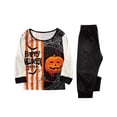thumbnail image 2 of Ultra Soft Matching Family Halloween Pajamas PJs Set, Spooky Pumpkin Ghost Long Sleeve Top Pants Lounge Sleepwear Outfits, 2 of 6
