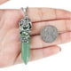 thumbnail image 2 of Collar de cristal curativo verde natural, colgante de cristal curativo hexagonal de flor de ciruelo de plata antigua neutral, 2 of 5