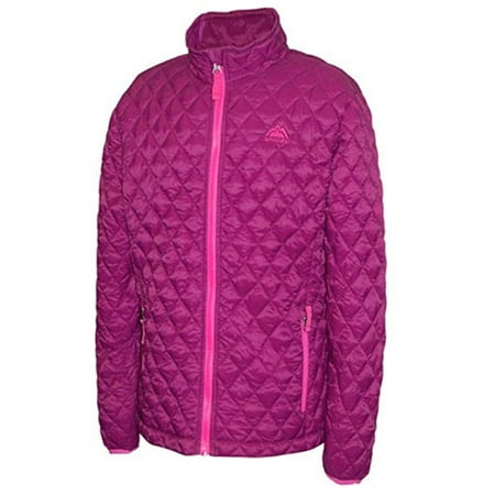 Snozu Girls' Glacier Shield Quilted Jacket - Dark Berry/Fuchsia (Medium 10/12)