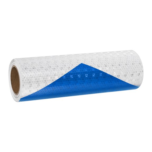 Uxcell Reflective Tape, Self-Adhesive Trailer Reflector Tape Waterproof Warning Sticker Blue-white 8 Inch x 16 Feet