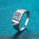 thumbnail image 4 of 100% plata auténtica 1-2 quilates prueba de diamante de corte excelente aprobado anillo de moissanita de Color D para hombres plata 925 regalo de joyería de compromiso, 4 of 4