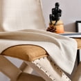 thumbnail image 6 of Vangao Living Room Curtains 40" x 96" Beige Semi Sheer Linen Textured Window Curtain Set of 2 Panels Light Filtering Grommet Drapes, 6 of 7