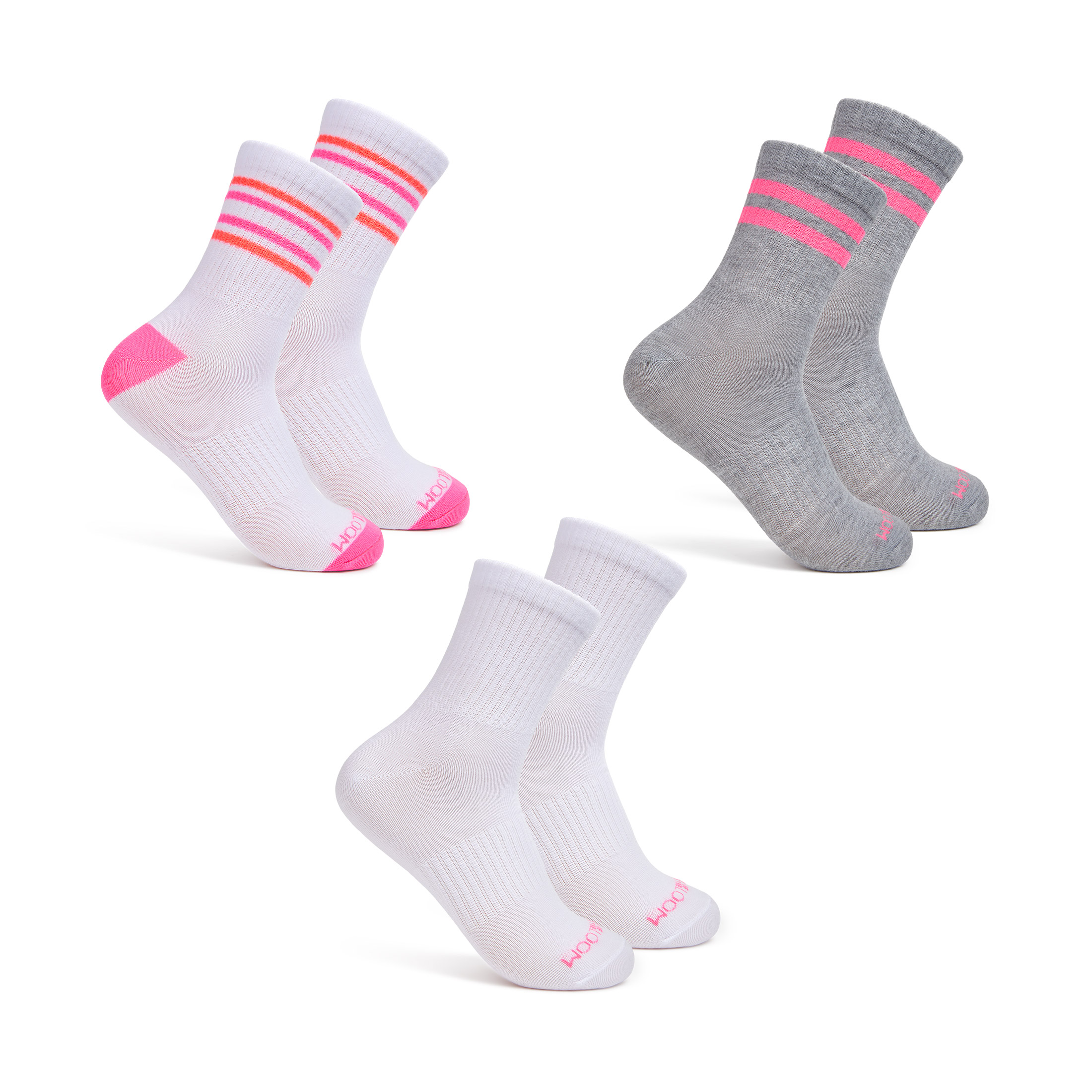 Fruit of the Loom Womens Value Mid Crew Socks, 3-Pack, Sock Sizes 4-10