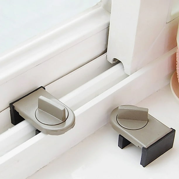 (Bronze, Pack of 1)Rubber Covered Adjustable Door Window Lock Stopper Wedge for Sliding Window
