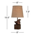 thumbnail image 6 of 360 Lighting Bird Moderne Rustic Farmhouse Accent Table Lamp 15 1/2" High Sculptural Crackle Bronze Brown Natural Burlap Drum Shade Bedroom Nightstand, 6 of 6
