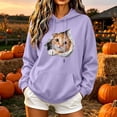 thumbnail image 2 of Josdec Women's Cute Animal Print Drawstring Hoodies Long Sleeve Kangaroo Pocket Casual Pullover Sweatshirt S-2XL, 2 of 6