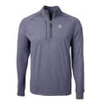 thumbnail image 2 of Men's Cutter & Buck Heather Navy New York Yankees Big & Tall Adapt Eco Knit Stretch Recycled Quarter-Zip Pullover Top, 2 of 3