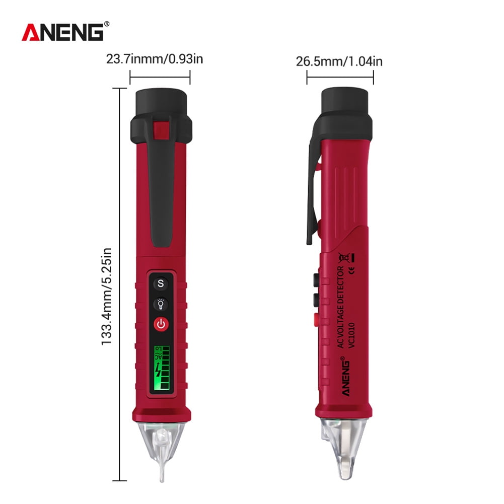 Red ANENG VC1010 AC/DC Non-Contact Pen Tester Volt Electric Test Pencil 