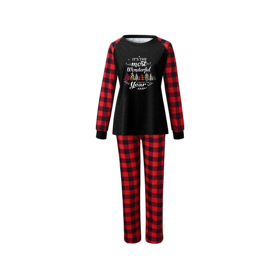 Seyurigaoka Family Matching Christmas Pajamas Outfit Christmas Tree Style Tops Soft Pants