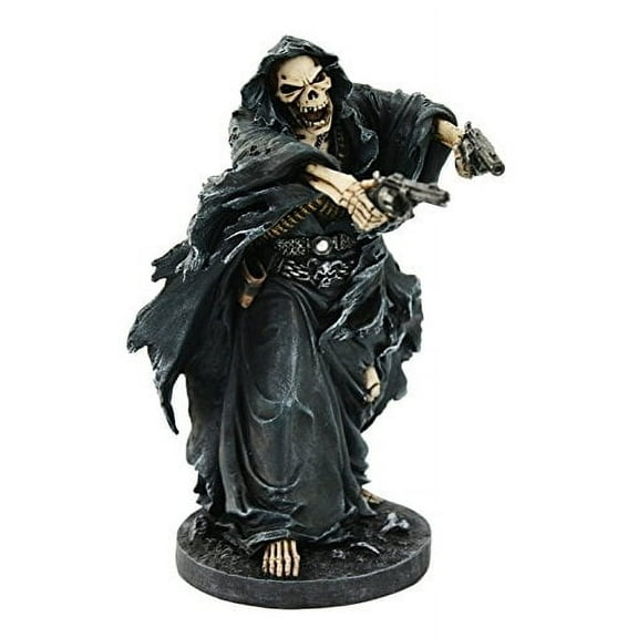 Pacific Giftware Grim Reaper Assassin with Guns Revolvers Skeleton Death Fantasy Horror Collectible Figurine 9.5 Inch Tall