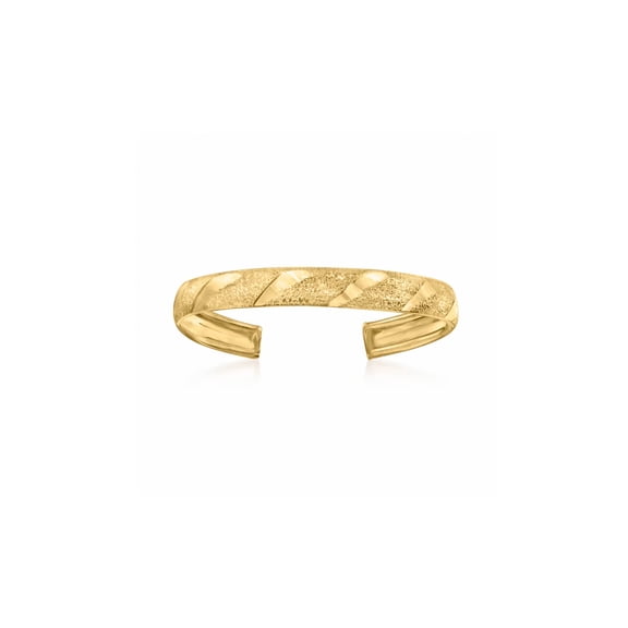 Ross-Simons 10kt Yellow Gold Textured and Polished Adjustable Toe Ring, Women's, Adult