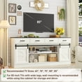 thumbnail image 4 of Farmhouse Buffet Cabinet, 70” Large Sideboard Cabinet with 3 Drawer, Rustic Storage Cabinets with Sliding Barn Door, Coffee Bar for Dinning Room, Kitchen, Hallway, and Living Room, Off White, 4 of 7