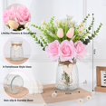 thumbnail image 4 of Fake Flowers in Vase, Pink Real Touch Roses Artificial Flowers with Vase, Faux Flowers in Vase, Flower Arrangement for Home, Bathroom, Office Decor, Dining Table Centerpiece, 4 of 5
