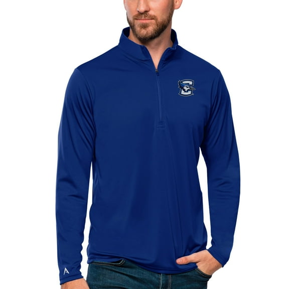 Men's Antigua Blue Creighton Bluejays Tribute Quarter-Zip Top