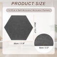 thumbnail image 2 of Uxcell 12pcs Acoustic Panels 10.2" x 11.8" x 0.3" Hexagon Self Adhesive Sound Proof Wall Panels High Density Sound Deadening Foam Panel for Home Office Recording Room Studio, Cement Gray, 2 of 7