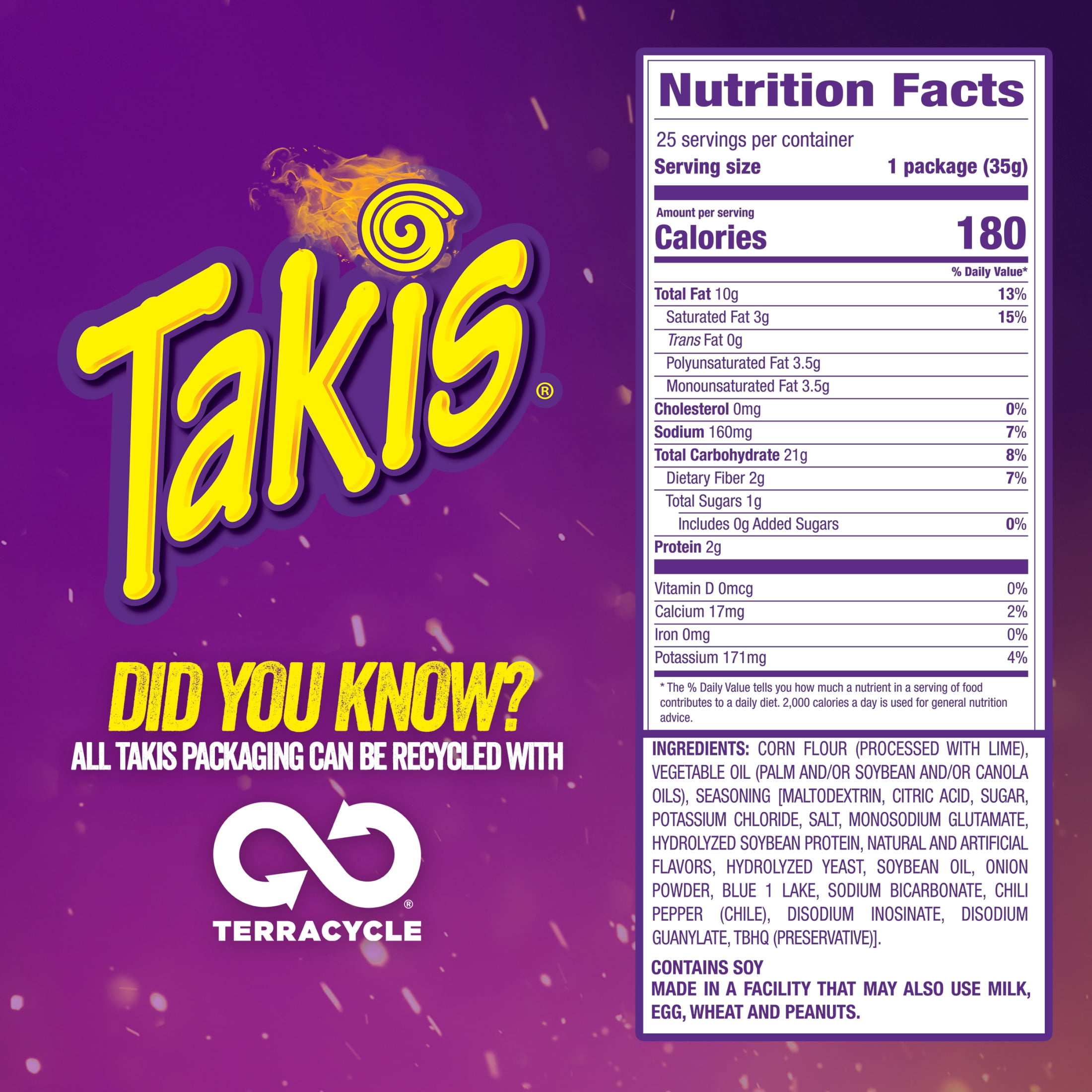Takis Blue Heat Mini 25 pc / 1.23 oz Bite Size Multipack, Hot Chili Pepper Rolled Tortilla Chips