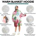 thumbnail image 5 of Wearable Oversized Blanket,Pioneer Flower Floral Print Pattern Wearable Blanket Hoodie for Adults,Cozy Hooded Blankets with Super Pockets,Super Warm Fuzzy Pullover for Women & Men, 5 of 6