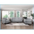 thumbnail image 2 of Modern Transitional 3-Seat Dark Gray Textured Polyester Sofa - Living Room Versatile Comfort & Rounded Arms, 2 of 8