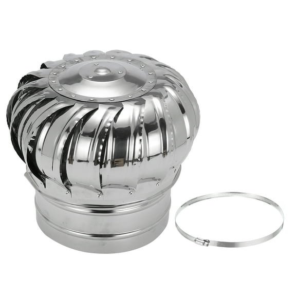 Uxcell 7.9" Size Stainless Steel Roof Vent, Exhaust Wind Turbine Cap Cover 360°Rotation Flue Vent