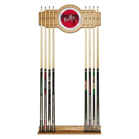Golden State Warriors NBA Hardwood Classics Stained Wood Cue Rack with Mirror - Royal Blue, Golden Yellow