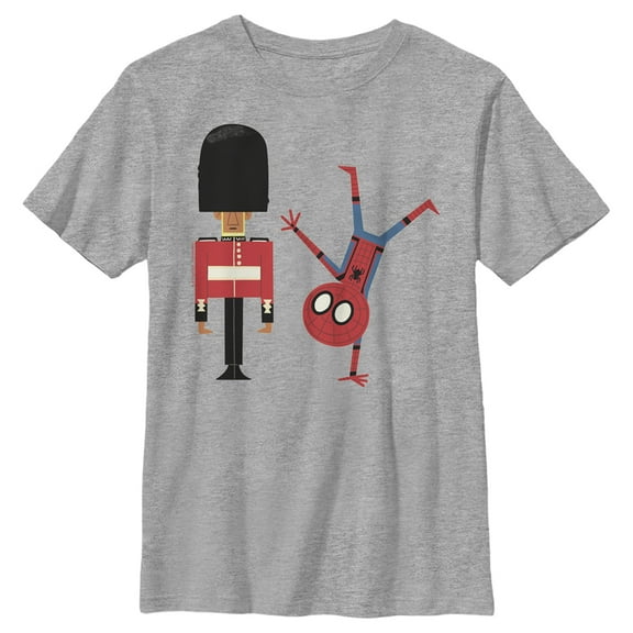 Boy's Marvel Spider-Man: Far From Home Queen's Guard Silly Graphic Tee Athletic Heather Small