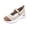 24#Coffee, variant on Soft Lightweight Grid Pattern Fly Knit Mary Jane Walking Shoes for Ladies, Breathable Casual Wedge Trainers with Cushioned Arch Support Insole