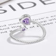 thumbnail image 4 of Anillo para niñas Anillos de plata de ley 925 con piedras natales para mujeres Anillo ajustable con piedras de corazón abierto Anillo del mes de constelación Joyería de regalo de cumpleaños y San, 4 of 6