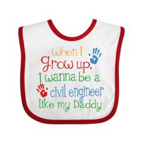 Inktastic Civil Engineer Like Daddy Boys or Girls Baby Bib