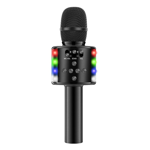 Amdohai Wireless Microphone for Singing Recording with Colorful LED Lights Handheld