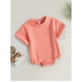 thumbnail image 3 of FeMereina Baby Boy Gir Bubble Romper Infant Oversized T-Shirt Tops Toddler Plain Short Sleeve Jumpsuit Newborn Summer Clothes, 3 of 9