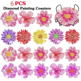 8Pcs Diamond Art Coasters Kit with Holder DIY Colorful Diamond